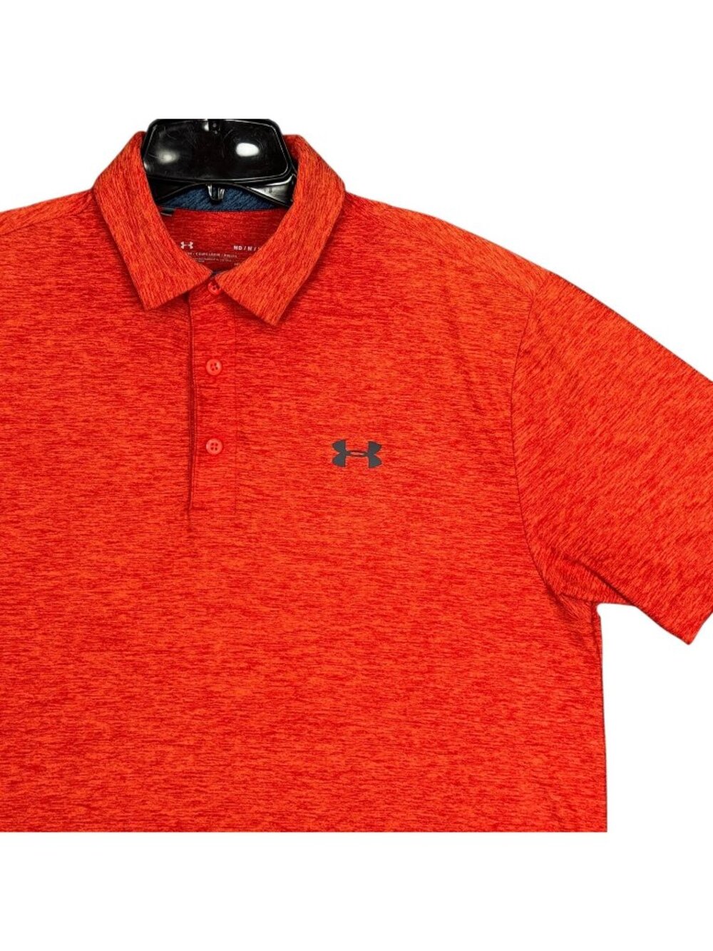 Under Armour Polo Shirt Mens Medium M Heather Orange Loose Fit Heat Gear Golf